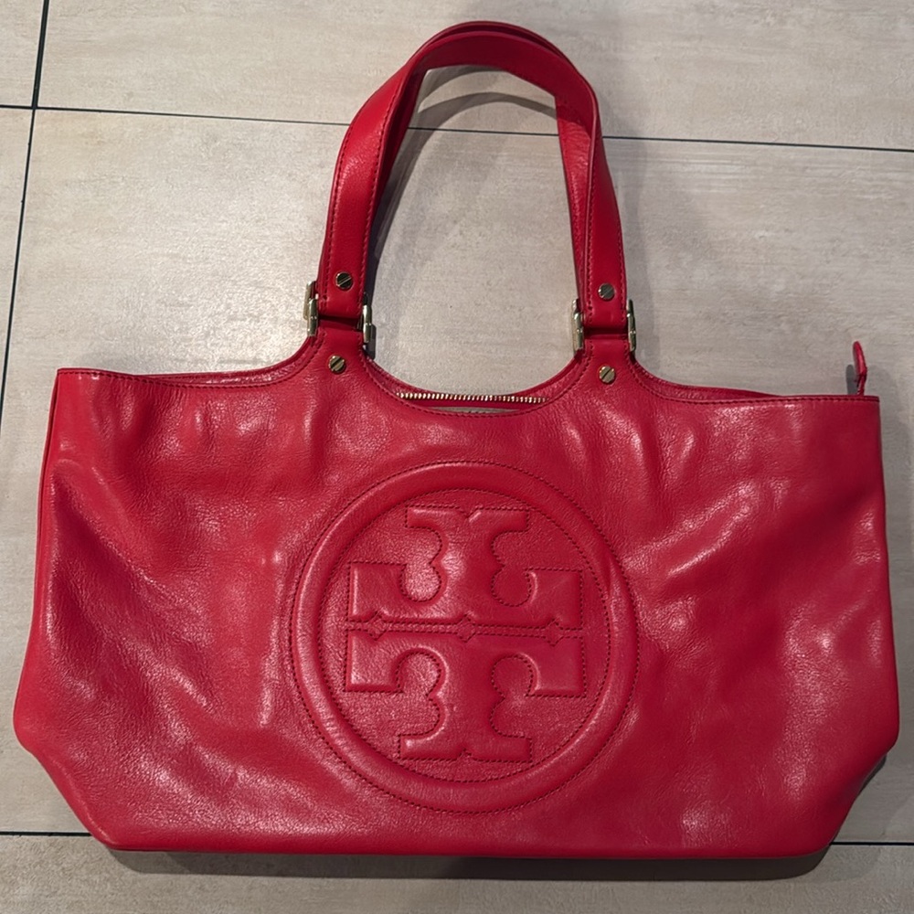 Red Leather Clayton Burch Tote